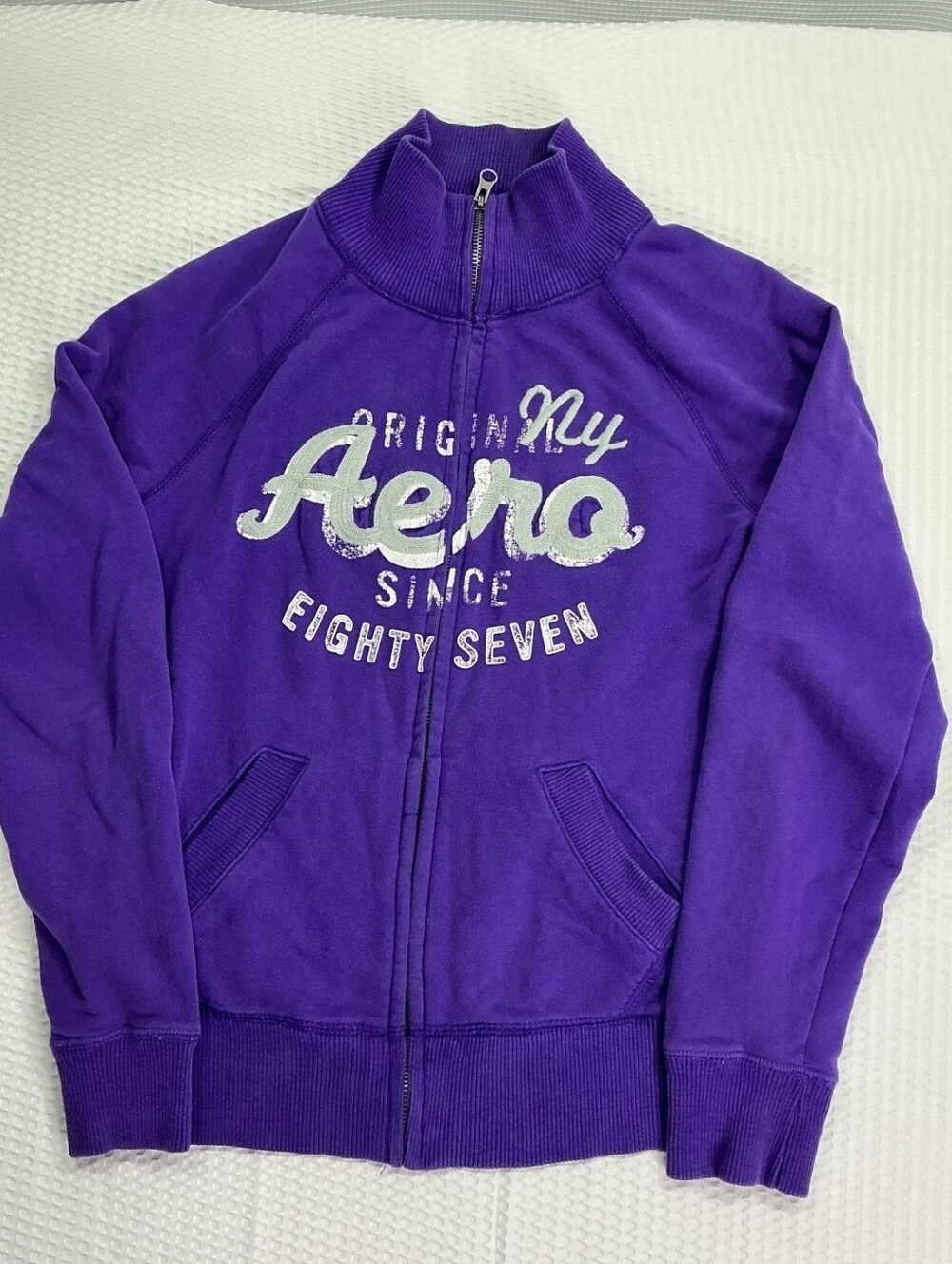 Vtg Aeropostale Purple Full-Zip Ladies Jacket with Logo Pockets